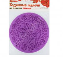 Коврик для айсинга круглый 13 см "Нежный цветок", цвета МИКС
