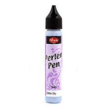 Краска для создания жемчужин Viva-Perlen Pen, цвет 940 блестки голубой, 25 мл