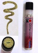 Контур Marabu-Liner Glitter, цвет 584 золото блестки, 25 мл