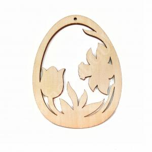 Яйцо с цветами, заготовка 9х7х0,3см, фанера  - Fierahobby.ru