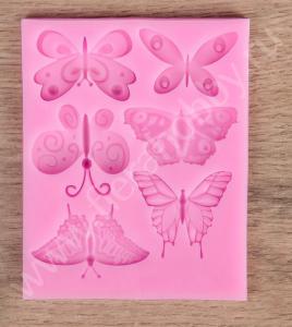 Молд 11х9х0,5 см "Бабочки", розовый - Fierahobby.ru 