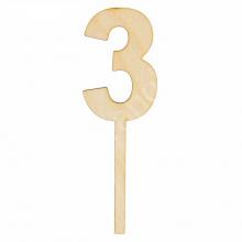 Топпер цифра "3", 4х12см