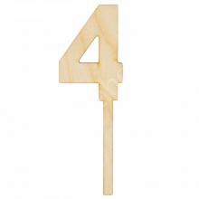 Топпер цифра "4", 4х12см