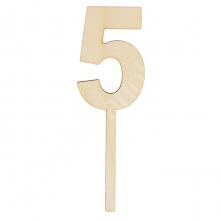 Топпер цифра "5", 4х12см