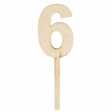 Топпер цифра "6", 4х12см 