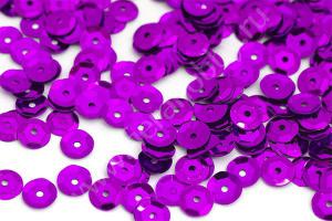 Пайетки, фиолетовый,  6 мм, упаковка 10 г ― Интернет магазин FieraHobby