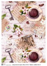  Letters fon 2, Декупажная карта Base of art.  30 гр/м2 Формат: А4 