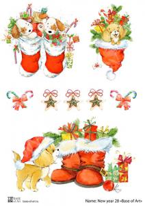 New year 28, декупажная карта от Base of art, формат А4