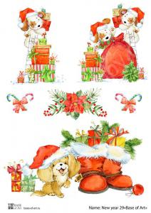 New year 29, декупажная карта от Base of art, формат А4
