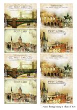 Postage stamp 3 , декупажная карта от Base of art, плотность 30гр/м2, формат А4 