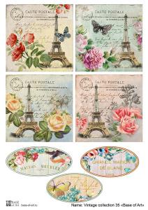 Vintage collection 35, декупажная карта от Base of art, плотность 30гр/м2, формат А4. - Fierahobby.ru 