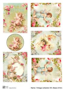 Vintage collection 39, декупажная карта от Base of art, плотность 30гр/м2, формат А4. - Fierahobby.ru 
