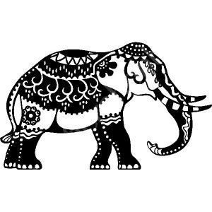 Трафарет-силуэт Marabu, 001 индийский слон 21 х 30 см ― Интернет магазин FieraHobby