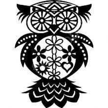Трафарет-силуэт Marabu, 008 сова с цветами 30х30 см