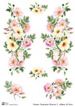 Summer flower 3, декупажная карта от Base of art, плотность 30гр/м2, формат А4