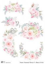 Summer flower 4, декупажная карта от Base of art, плотность 30гр/м2, формат А4