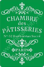 Chambre des Patisseries,   10*15 см,Трафарет на клеевой основе