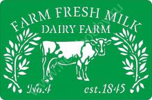 Farm Fresh Milk, 10*15 см,Трафарет на клеевой основе