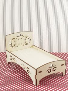Кровать большая, 18х10х11см, мини мебель - Fierahobby.ru