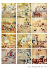  Vintage kids 3, Декупажная карта Base of art. 30 гр/м2 Формат: А3 